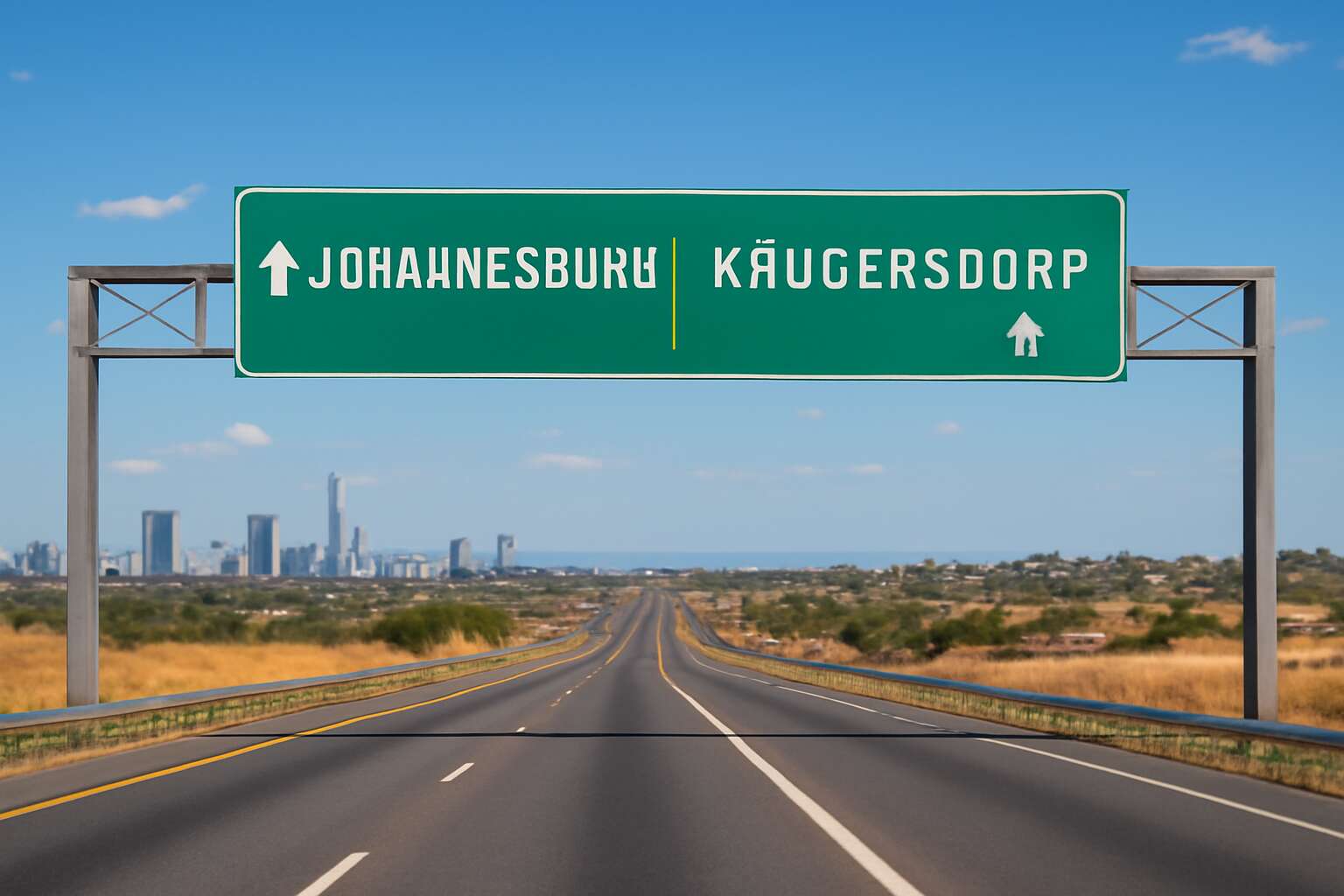 how far is krugersdorp from johannesburg